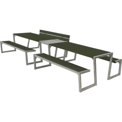 Plus A/S Plus Zigma Bord/Bænkesæt M/1 Ryglæn - 392 Cm - Grøn - 185706-11