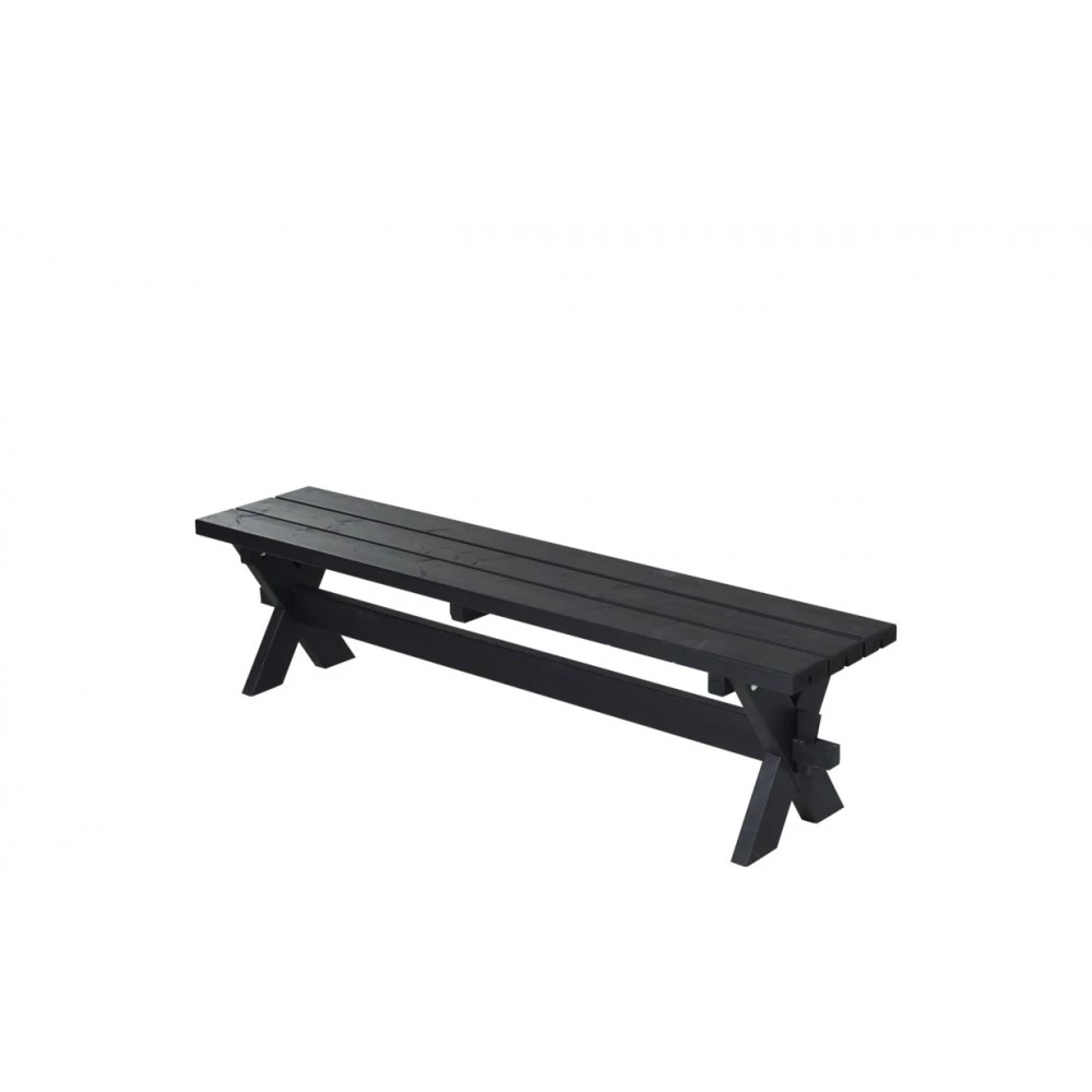 Plus A/S Plus Nostalgi Plankebænk 177x38x44cm - Sort 3 Plus A/S Plus Nostalgi Plankebænk 177x38x44cm - Sort