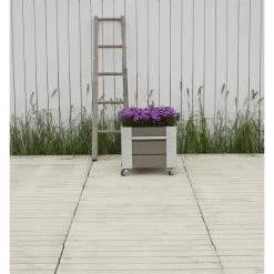 Plus A/S Plus Cubic Blomsterkasse 46x50x45cm M/hjul Gråbrun 18237-18 -Tilbud homeshop Butik unnamed file 1035