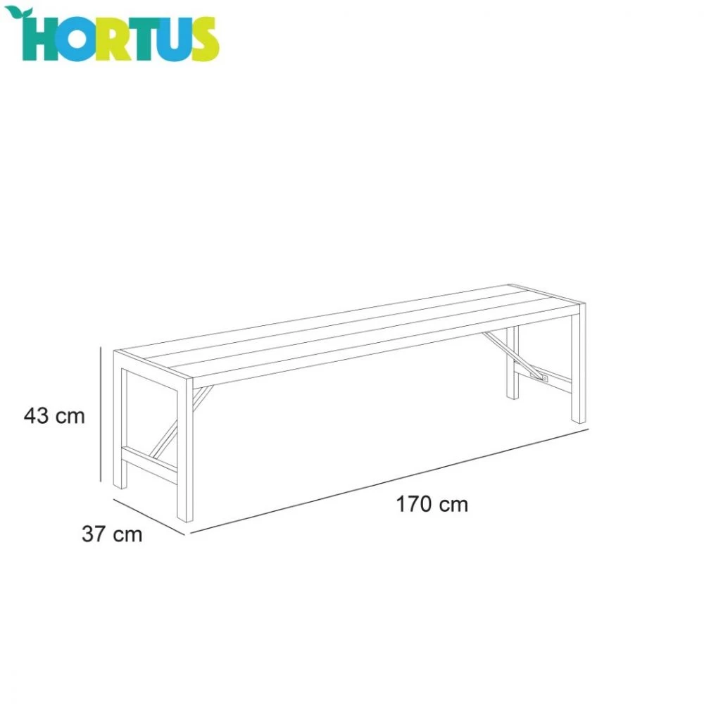 NSH Nordic A/S Bænk H-model Sort Grundmalet Og Galvaniseret Stel - 801-094 3 NSH Nordic A/S Bænk H-model Sort Grundmalet Og Galvaniseret Stel - 801-094