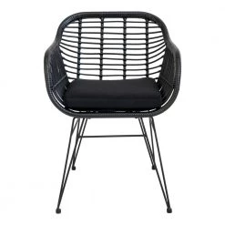 Homeshop Stol I Sort Polyrattan Med Hynde - 7001051