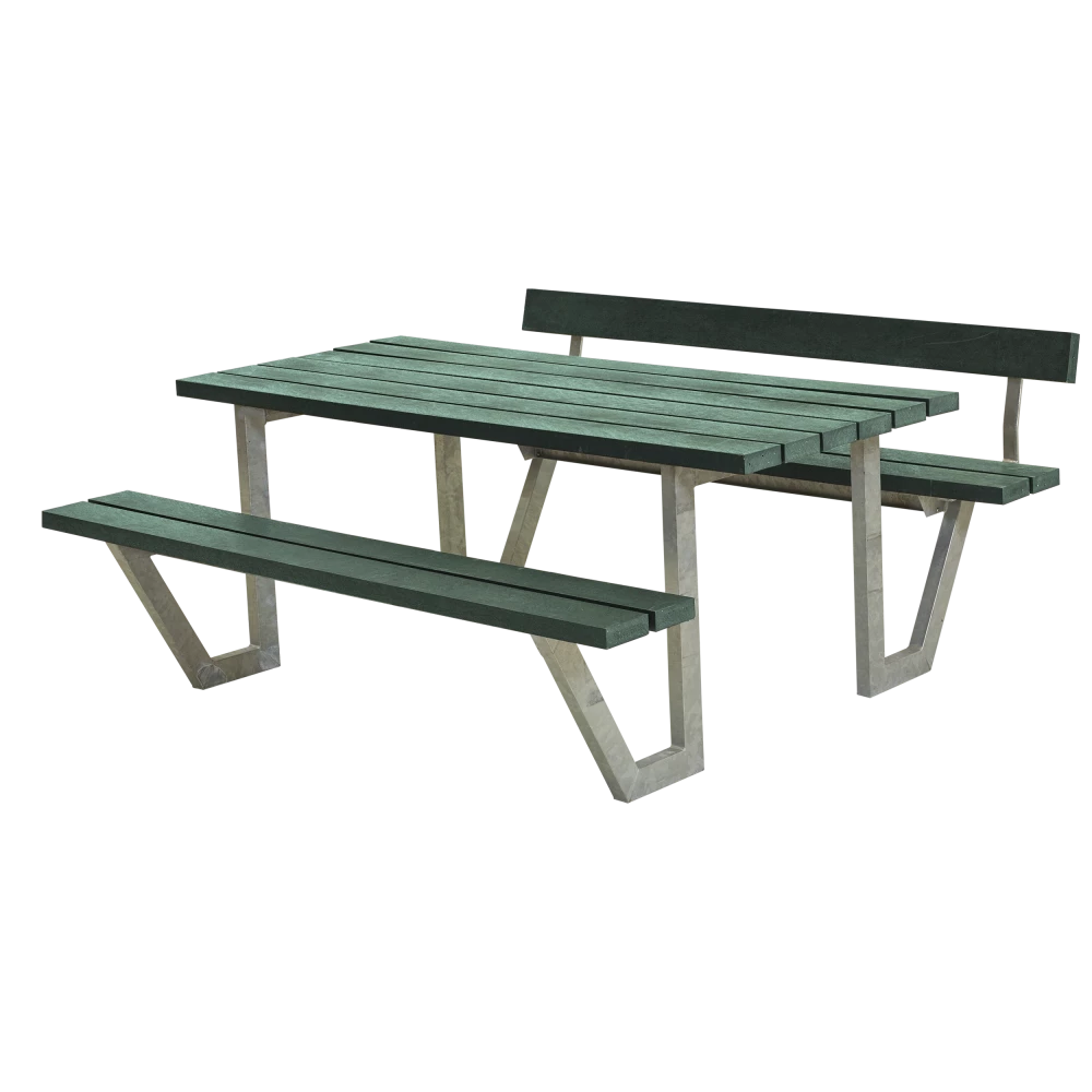 Plus A/S Plus Wega Bord/Bænkesæt M/1 Ryglæn - 177 Cm - ReTex - Grøn - 187711-31 3 Plus A/S Plus Wega Bord/Bænkesæt M/1 Ryglæn - 177 Cm - ReTex - Grøn - 187711-31