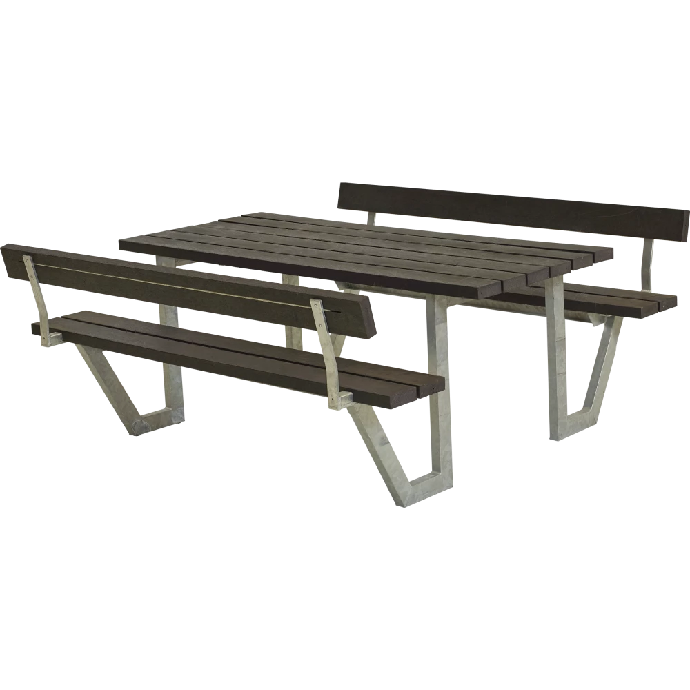 Plus A/S Plus Wega Bord/Bænkesæt M/2 Ryglæn - 177 Cm - ReTex - Sort - 187712-35 3 Plus A/S Plus Wega Bord/Bænkesæt M/2 Ryglæn - 177 Cm - ReTex - Sort - 187712-35