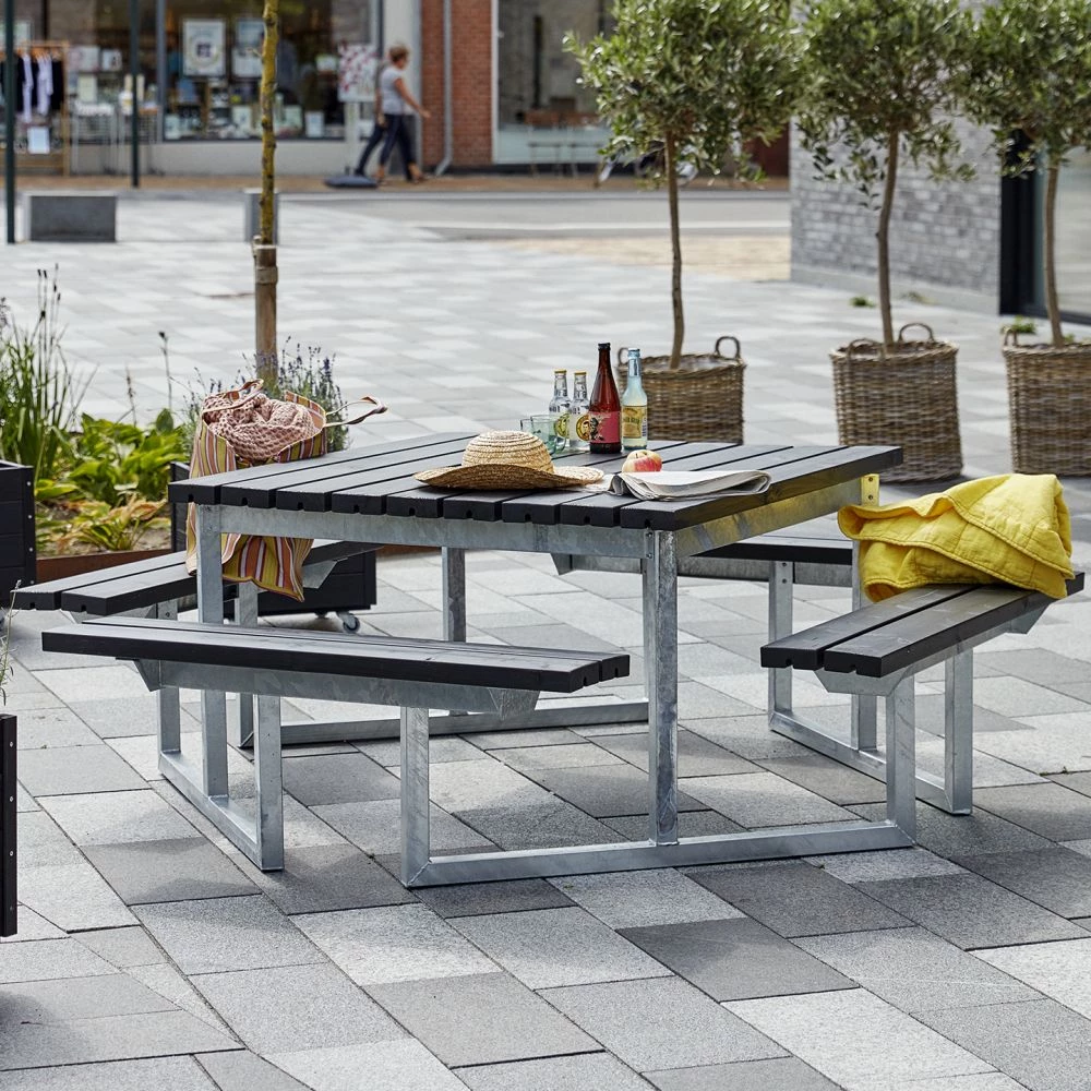 Plus A/S Plus Twist Bord/Bænkesæt 204 Cm - Sort 4 Plus A/S Plus Twist Bord/Bænkesæt 204 Cm - Sort - Billede 2