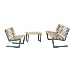 Plus A/S Plus Rustik Trallebænk Design - 19537-12 Drivtømmerfarve