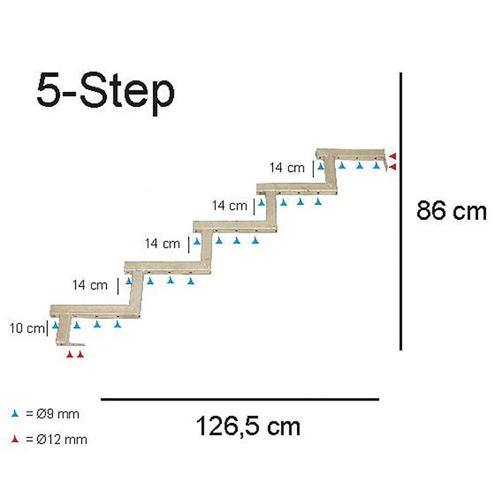 Hortus Galvaniseret Trappevange 5-trin - 801-075 4 Hortus Galvaniseret Trappevange 5-trin - 801-075 - Billede 2