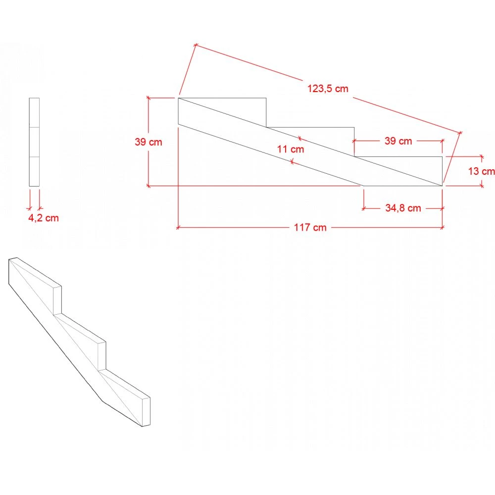 Plus A/S 19º Trappevange 3 Trin - Trinbredde 39 Cm - 525543 4 Plus A/S 19º Trappevange 3 Trin - Trinbredde 39 Cm - 525543 - Billede 2