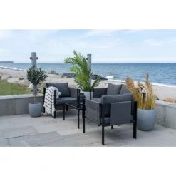 Homeshop Sofasæt Nice Sofasæt, Sort Stel Med Mørkegrå Puder, Inkl. Bord Med Sort Glasplade. - 7702010 -Tilbud homeshop Butik unnamed file 175