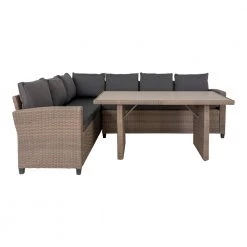 Homeshop Sofasæt Vendbar Sofasæt I Kubu Grå Med Sorte Hynder Sofa: 238/182x72x66 Cm Bord: 144x73x68 Cm (LxBxH) - 7701025 -Tilbud homeshop Butik unnamed file 178