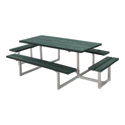 Plus A/S Plus Basic Bord/Bænkesæt M/2 Påbygninger - 260 Cm - ReTex - Grøn - 185813-31