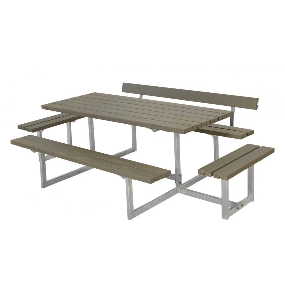 Plus A/S Plus Basic Bord/Bænke-sæt M/1 Ryglæn+2 Påbygninger Gråbrun 185814-18 4 Plus A/S Plus Basic Bord/Bænke-sæt M/1 Ryglæn+2 Påbygninger Gråbrun 185814-18 - Billede 2