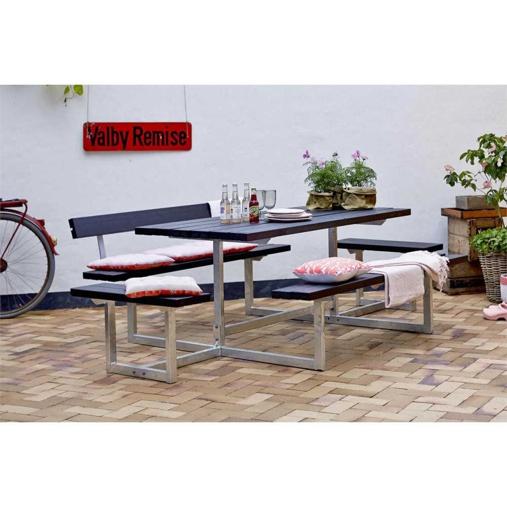 Plus A/S Plus Basic Bord/Bænke-sæt M/1 Ryglæn+2 Påbygninger Sort 185814-15 3 Plus A/S Plus Basic Bord/Bænke-sæt M/1 Ryglæn+2 Påbygninger Sort 185814-15