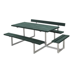 Plus A/S Plus Basic Bord/Bænkesæt M/1 Ryglæn Og 1 Påbygning - 219 Cm - ReTex - Grøn - 185816-31