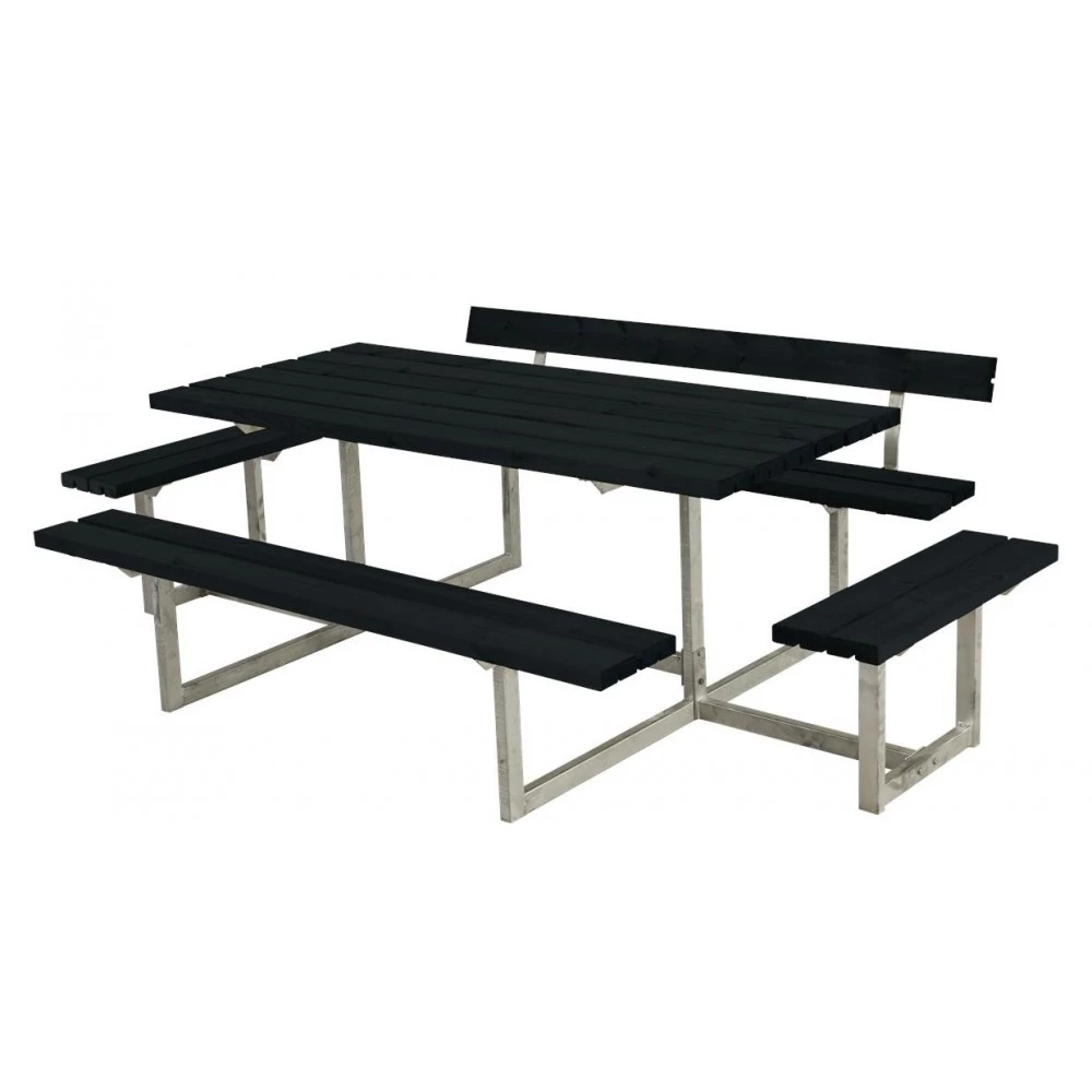 Plus A/S Plus Basic Bord/Bænke-sæt M/1 Ryglæn+2 Påbygninger Sort 185814-15 4 Plus A/S Plus Basic Bord/Bænke-sæt M/1 Ryglæn+2 Påbygninger Sort 185814-15 - Billede 2