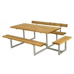 Plus A/S Plus Basic Bord/Bænke-sæt M/1 Ryglæn+1 Påbygning Lærk 185816-3