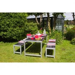 Plus A/S Plus Plankesæt - Bord Og 2 Bænke- Sort -Tilbud homeshop Butik unnamed file 202