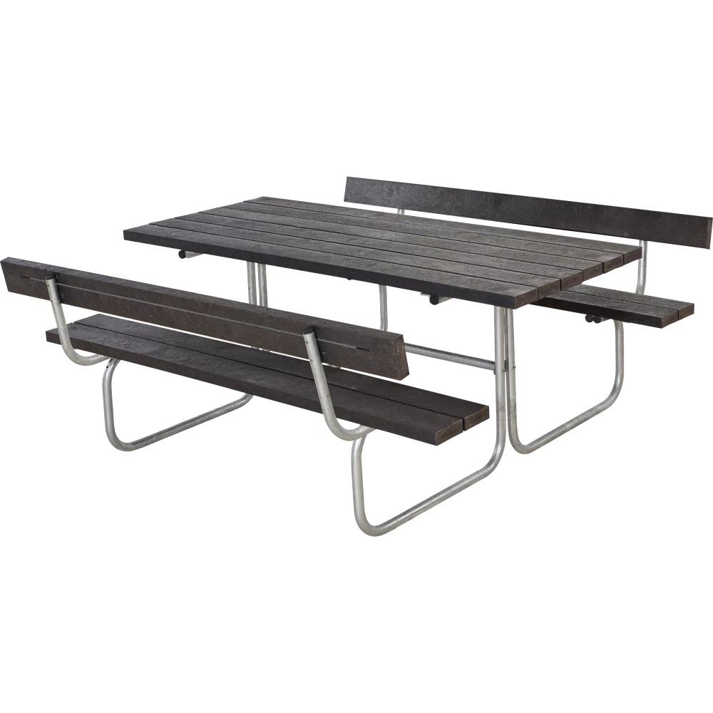 Plus A/S Plus Classic Bord/Bænkesæt M/2 Ryglæn - 177 Cm - ReTex - Sort - 185872-35 3 Plus A/S Plus Classic Bord/Bænkesæt M/2 Ryglæn - 177 Cm - ReTex - Sort - 185872-35