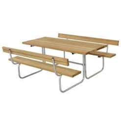 Plus A/S Plus Classic Bord-bænkesæt Med 2 Ryglæn Lærk 185872-3