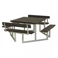 Plus A/S Plus Classic Bord-bænkesæt Med 2 Ryglæn Genbrugsplast 185872-25