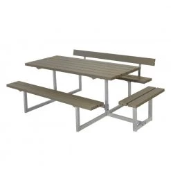 Plus A/S Plus Basic Bord/Bænke-sæt M/1 Ryglæn+1 Påbygning Gråbrun 185816-18