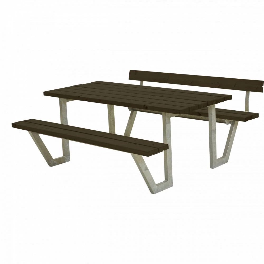 Plus A/S Plus Wega Bord/Bænkesæt M/1 Ryglæn - 177 Cm - Sort 3 Plus A/S Plus Wega Bord/Bænkesæt M/1 Ryglæn - 177 Cm - Sort