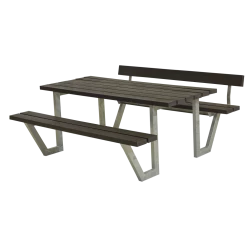 Plus A/S Plus Wega Bord/Bænkesæt M/1 Ryglæn 177 Cm - Genbrugsplast