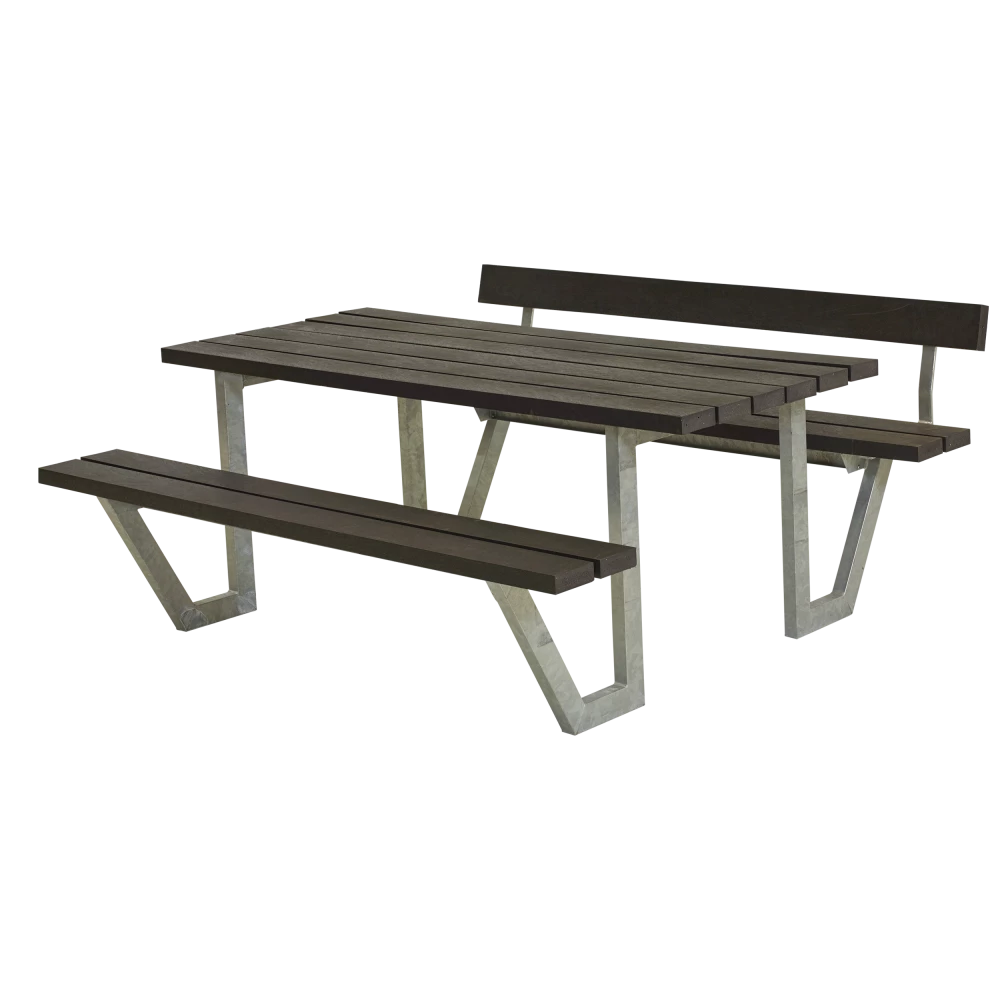 Plus A/S Plus Wega Bord/Bænkesæt M/1 Ryglæn - 177 Cm - ReTex - Sort - 187711-35 3 Plus A/S Plus Wega Bord/Bænkesæt M/1 Ryglæn - 177 Cm - ReTex - Sort - 187711-35