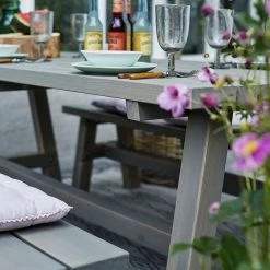 Plus A/S Plus Country Plankesæt - Består Af: Bord Og 2 Bænke Cm - Gråbrun -Tilbud homeshop Butik unnamed file 261