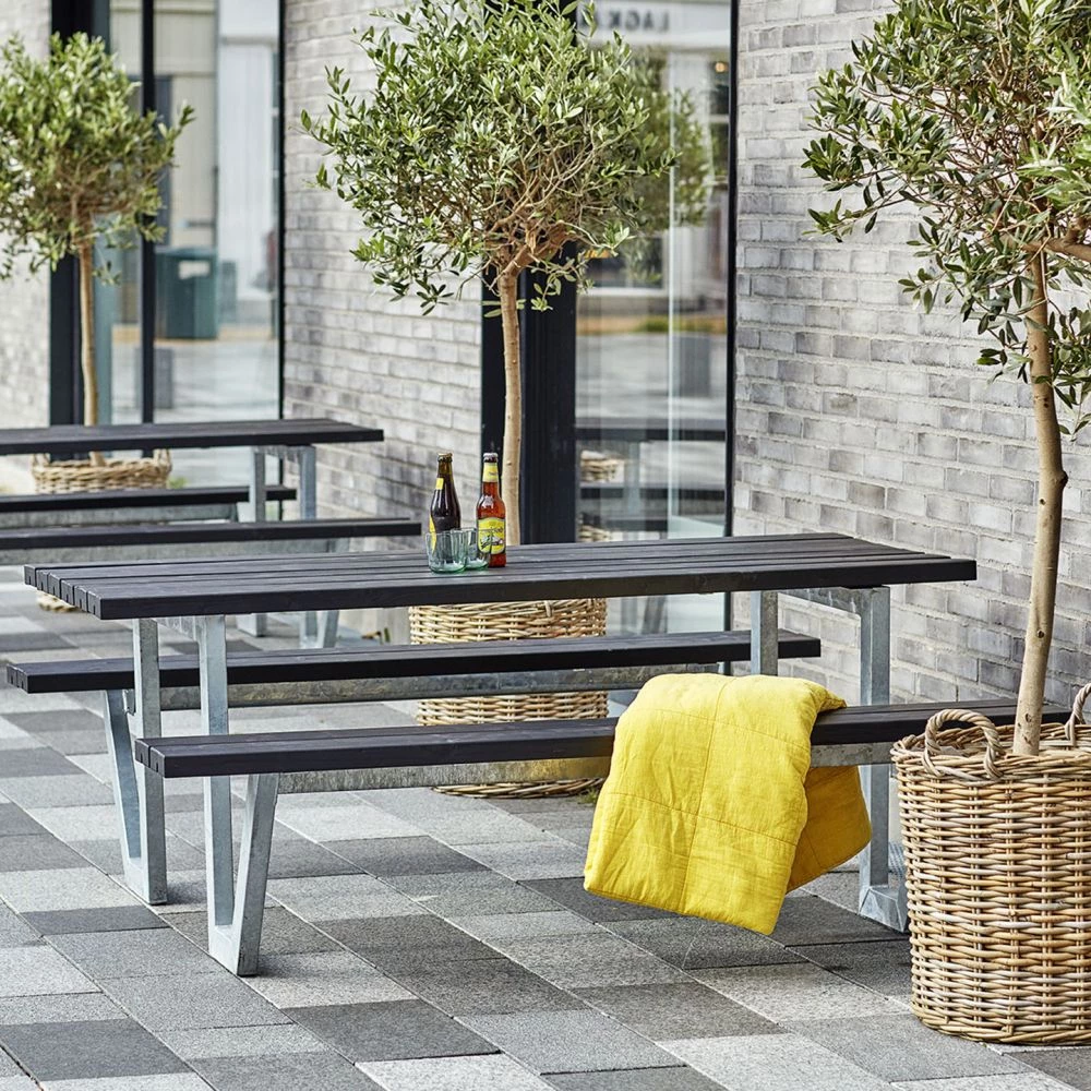 Plus A/S Plus Wega Bord/Bænkesæt - 177 Cm - Sort 4 Plus A/S Plus Wega Bord/Bænkesæt - 177 Cm - Sort - Billede 2