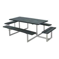Plus A/S Plus Basic Bord/Bænkesæt M/2 Påbygninger - 260 Cm - ReTex - Grå - 185813-38