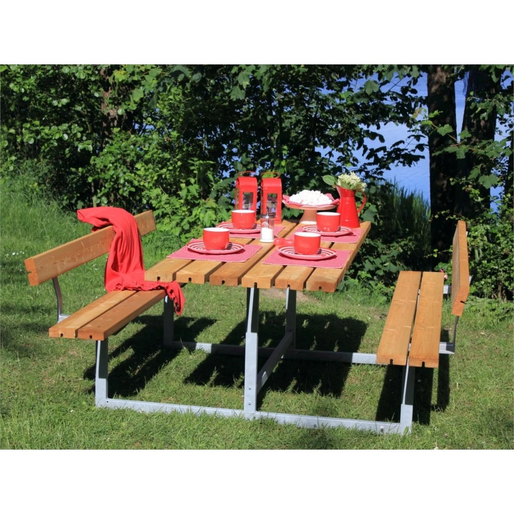 Plus A/S Plus Basic Bord/Bænke-sæt M/2 Ryglæn Lærk 185812-3 3 Plus A/S Plus Basic Bord/Bænke-sæt M/2 Ryglæn Lærk 185812-3