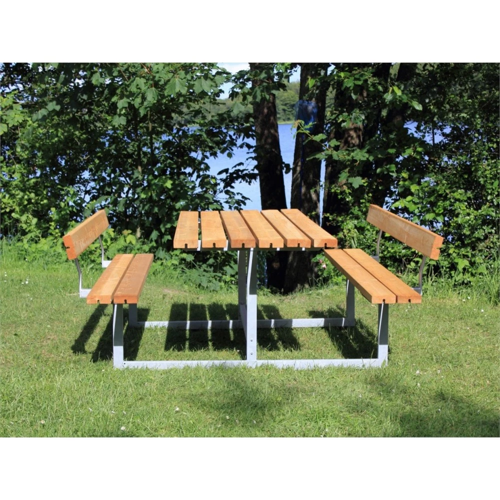 Plus A/S Plus Basic Bord/Bænke-sæt M/2 Ryglæn Lærk 185812-3 4 Plus A/S Plus Basic Bord/Bænke-sæt M/2 Ryglæn Lærk 185812-3 - Billede 2