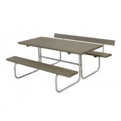 Plus A/S Plus Classic Bord-bænkesæt Med 1 Ryglæn Gråbrun 185871-18