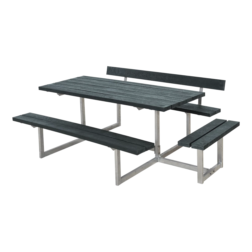 Plus A/S Plus Basic Bord/Bænkesæt M/1 Ryglæn Og 1 Påbygning - 219 Cm - ReTex - Grå - 185816-38 3 Plus A/S Plus Basic Bord/Bænkesæt M/1 Ryglæn Og 1 Påbygning - 219 Cm - ReTex - Grå - 185816-38