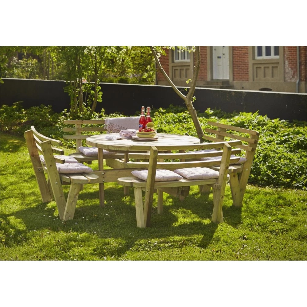 Plus A/S Plus Rundt Bord/bænkesæt Ø238 M/ryglæn Trykimprægneret 18535-1 3 Plus A/S Plus Rundt Bord/bænkesæt Ø238 M/ryglæn Trykimprægneret 18535-1