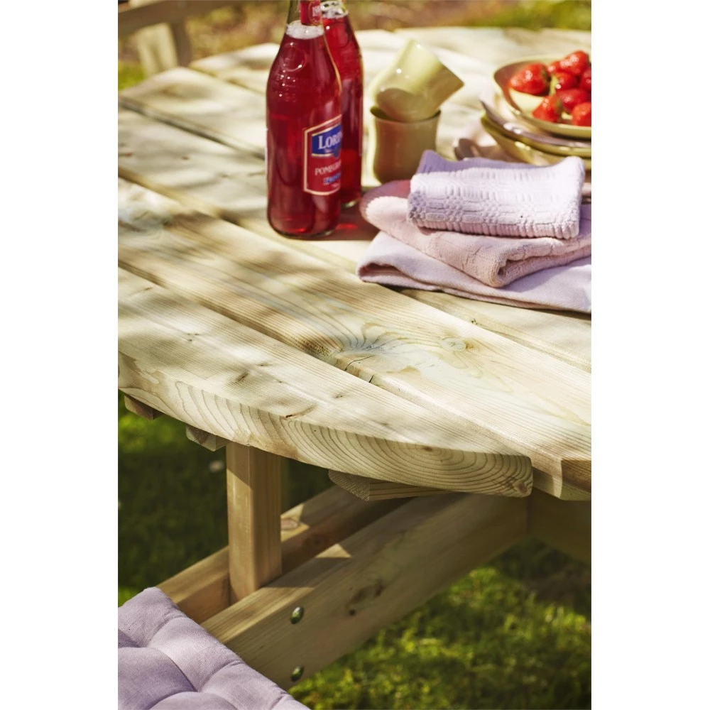 Plus A/S Plus Rundt Bord/bænkesæt Ø238 M/ryglæn Trykimprægneret 18535-1 5 Plus A/S Plus Rundt Bord/bænkesæt Ø238 M/ryglæn Trykimprægneret 18535-1 - Billede 3