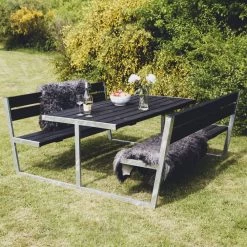 HORTUS Bord-/bænksæt "THOR" Sort Grundmalet Og Galvaniseret Stel Med Ryg L: 180 X B: 205 Cm - 801-084 7 HORTUS Bord-/bænksæt "THOR" Sort Grundmalet Og Galvaniseret Stel Med Ryg L: 180 X B: 205 Cm - 801-084 -Tilbud homeshop Butik unnamed file 311