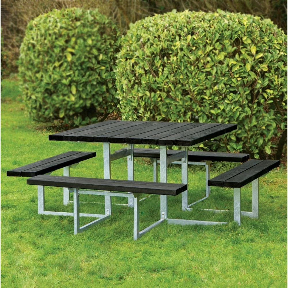 NSH Nordic A/S Bord-/bænksæt 8 Personers Sortmalet Og Galv. Stel - 801-096 4 NSH Nordic A/S Bord-/bænksæt 8 Personers Sortmalet Og Galv. Stel - 801-096 - Billede 2