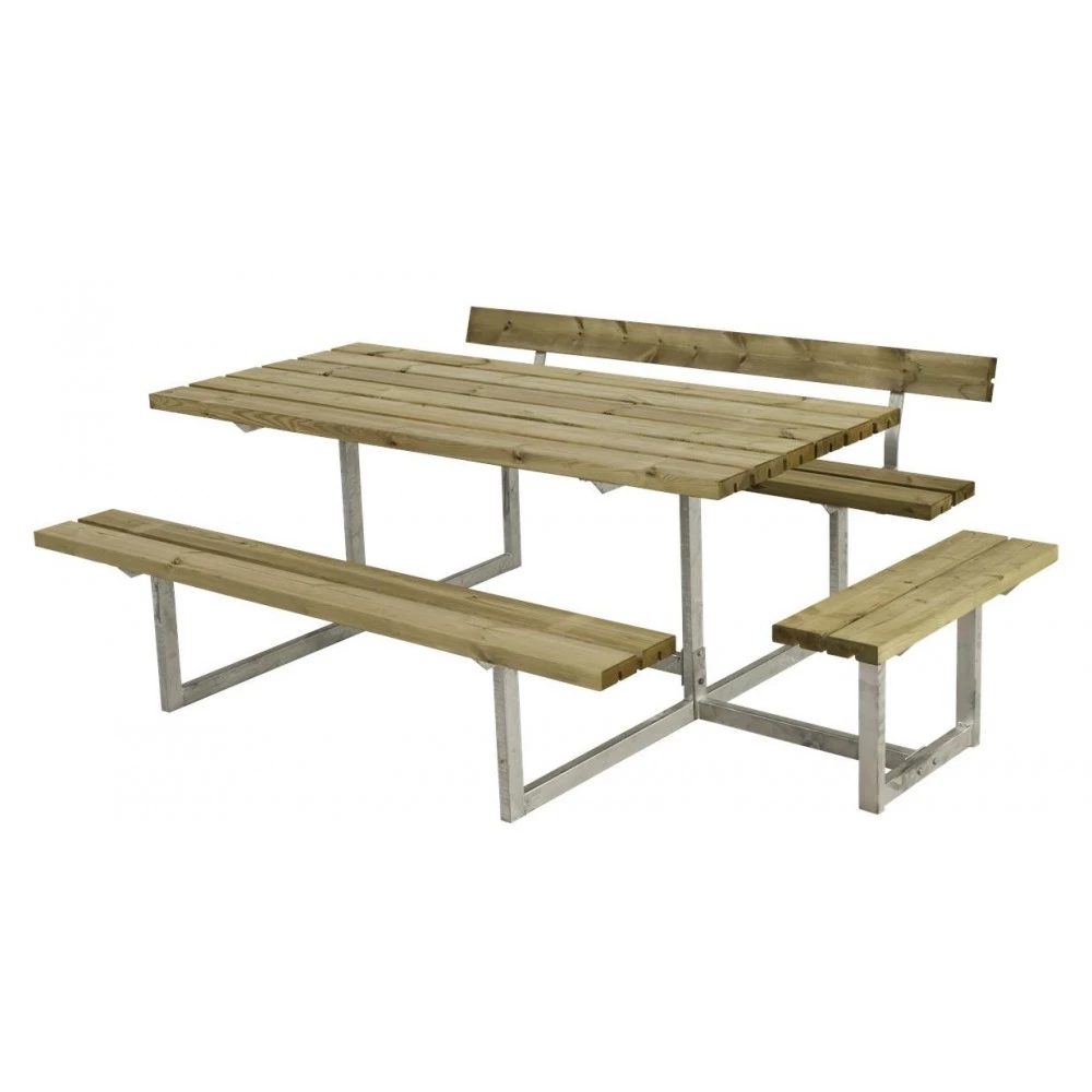 Plus A/S Plus Basic Bord/Bænke-sæt M/1 Ryglæn+1 Påbygning Trykimprægneret 185816-1 4 Plus A/S Plus Basic Bord/Bænke-sæt M/1 Ryglæn+1 Påbygning Trykimprægneret 185816-1 - Billede 2