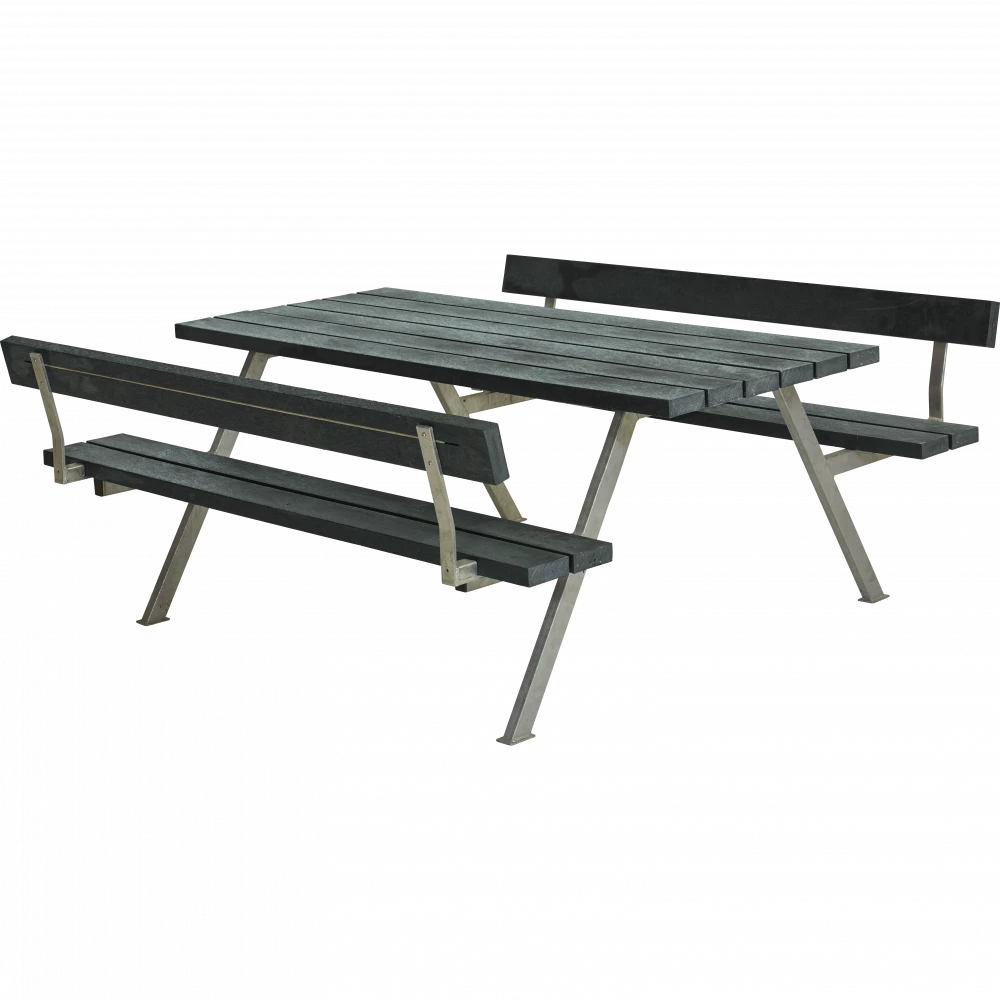 Plus A/S Plus Basic Bord/Bænke-sæt M/2 Ryglæn Genbrugsplast 185812-25 4 Plus A/S Plus Basic Bord/Bænke-sæt M/2 Ryglæn Genbrugsplast 185812-25 - Billede 2