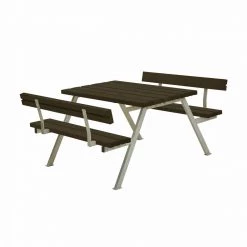 Plus A/S Plus Alpha Bord/Bænkesæt M/2 Ryglæn - B 118 Cm X H - Sort