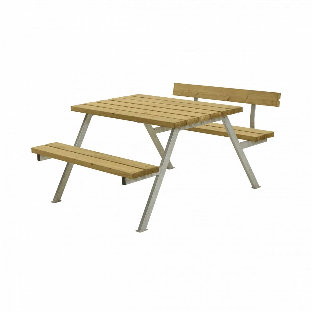 Plus A/S Plus Alpha Bord/Bænkesæt M/1 Ryglæn 118 Cm - Lærk 3 Plus A/S Plus Alpha Bord/Bænkesæt M/1 Ryglæn 118 Cm - Lærk