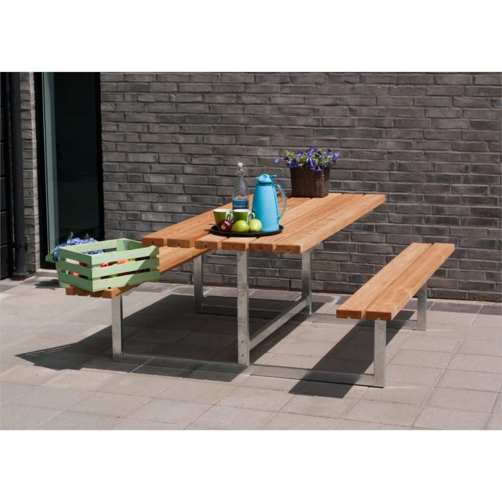 Plus A/S Plus Basic Bord/Bænke-sæt Grundmalet Lærk 185810-3 4 Plus A/S Plus Basic Bord/Bænke-sæt Grundmalet Lærk 185810-3 - Billede 2