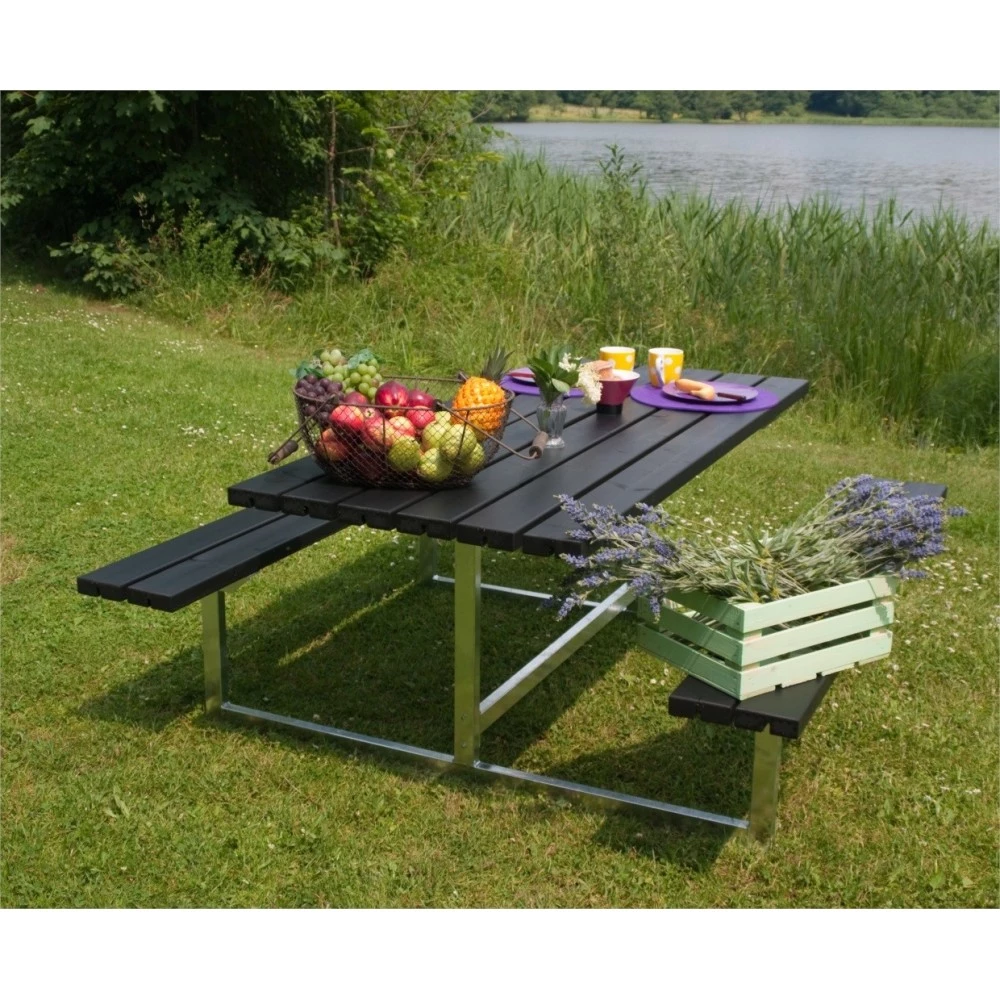 Plus A/S Plus Basic Bord/Bænke-sæt Grundmalet Sort 185810-15 3 Plus A/S Plus Basic Bord/Bænke-sæt Grundmalet Sort 185810-15