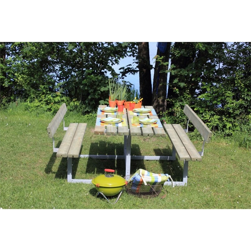 Plus A/S Plus Basic Bord/Bænke-sæt M/2 Ryglæn Trykimprægneret 185812-1 3 Plus A/S Plus Basic Bord/Bænke-sæt M/2 Ryglæn Trykimprægneret 185812-1