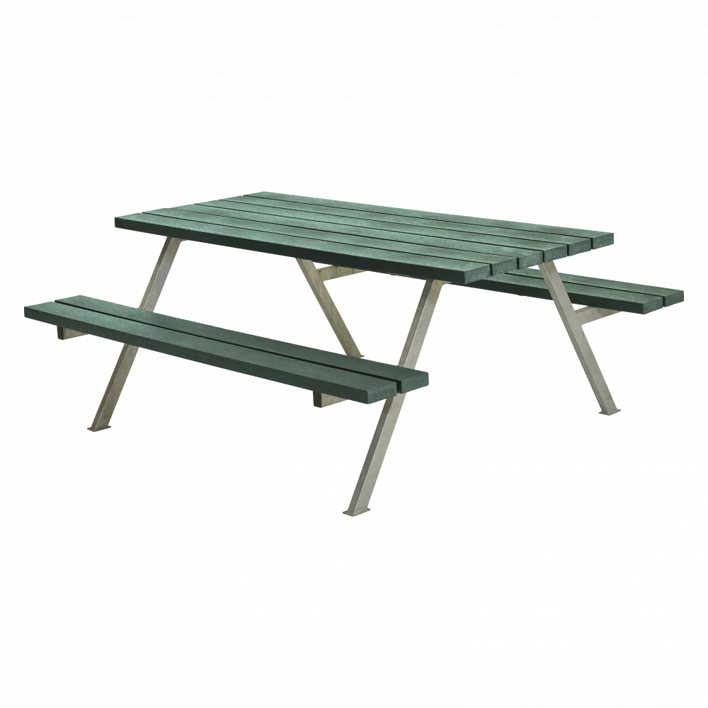 Plus A/S Plus Alpha Bord/Bænkesæt M/2 Ryglæn - 177 Cm - Genbrugsplast 3 Plus A/S Plus Alpha Bord/Bænkesæt M/2 Ryglæn - 177 Cm - Genbrugsplast