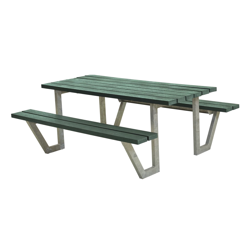 Plus A/S Plus Alpha Bord/Bænkesæt M/2 Ryglæn - 177 Cm - Genbrugsplast 4 Plus A/S Plus Alpha Bord/Bænkesæt M/2 Ryglæn - 177 Cm - Genbrugsplast - Billede 2