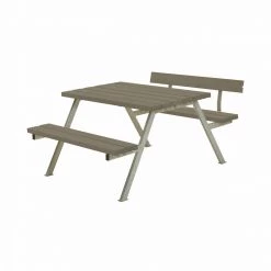 Plus A/S Plus Alpha Bord/Bænkesæt M/1 Ryglæn 118 Cm - Gråbrun