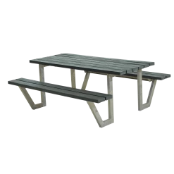 Plus A/S Plus Wega Bord/Bænkesæt - 177 Cm - ReTex - Grå - 187710-38