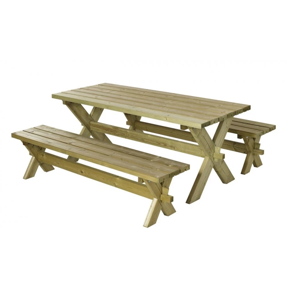 Plus A/S Plus Nostalgi Plankesæt - 1 Bord Og 2 Bænke - Tryk Imprægneret 185900-1 4 Plus A/S Plus Nostalgi Plankesæt - 1 Bord Og 2 Bænke - Tryk Imprægneret 185900-1 - Billede 2